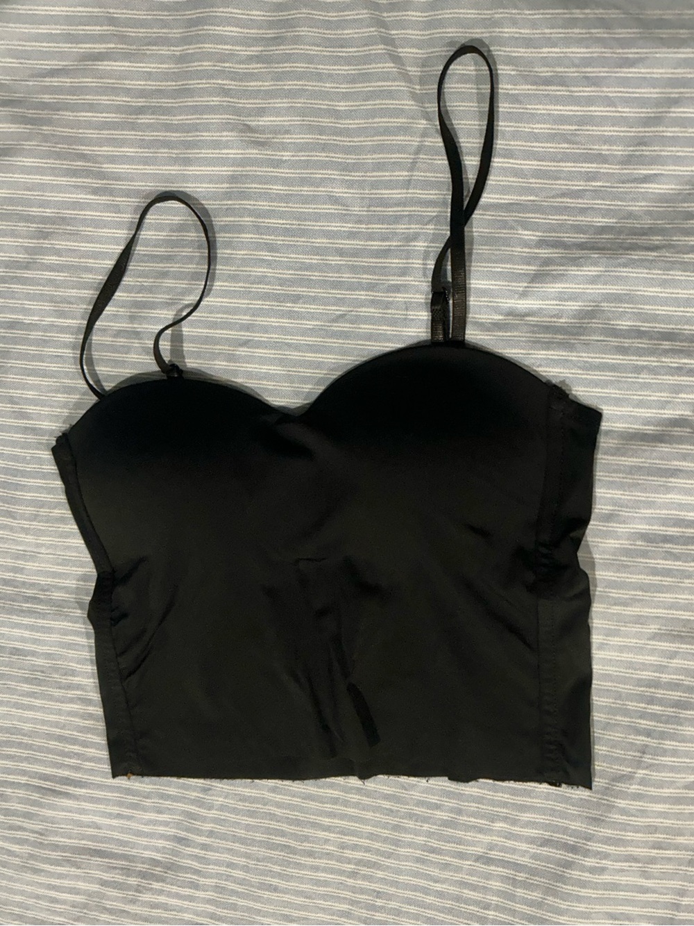 Women's Black Longline Bustier Top